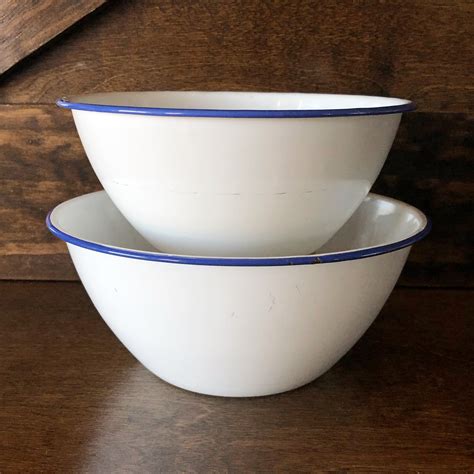 Vintage Blue And White Bowls 